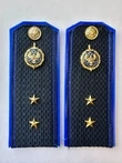 Погоны ФСБ на куртку синие ПЛАСТИК звание Прапорщик 13,5см