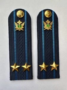 Погоны ФССП с фурнитурой звание Подполковник картон 13см цвет темно-синий