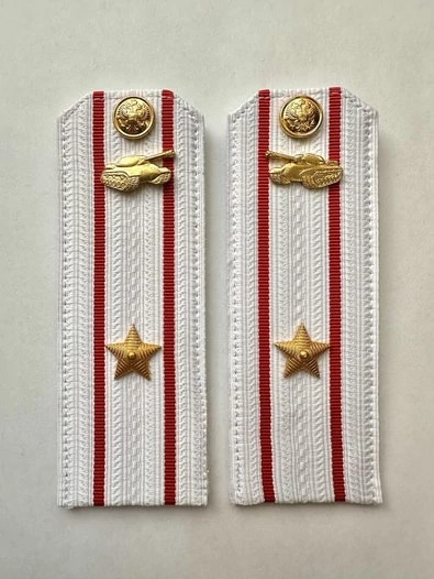 Погоны МО Танковые войска белые звание Майор ПЛАСТИК