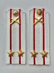 Погоны МО РВиА белые звание Подполковник ПЛАСТИК