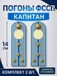 Погоны ФССП с фурнитурой звание Капитан картон 14см цвет голубой