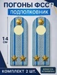 Погоны ФССП с фурнитурой звание Подполковник картон 14см цвет голубой