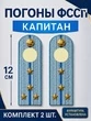 Погоны ФССП с фурнитурой звание Капитан картон 12см цвет голубой