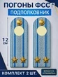 Погоны ФССП с фурнитурой звание Подполковник картон 12см цвет голубой