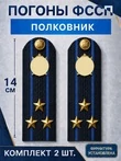 Погоны ФССП с фурнитурой звание Полковник картон 14х4,5см цвет темно-синий
