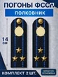 Погоны ФССП с фурнитурой звание Полковник картон 14х4,5см цвет темно-синий
