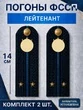 Погоны ФССП с фурнитурой звание Лейтенант картон 14х4,5см цвет темно-синий