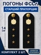 Погоны ФССП с фурнитурой звание Старший Прапорщик картон 14см цвет темно-синий
