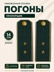 Погоны Таможенной службы на китель темно-зеленые картон звание Прапорщик
