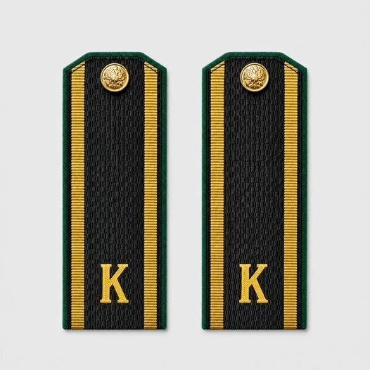 Погоны ПС ФСБ курсантские К темно-синие 14 см картон в сборе с фурнитурой
