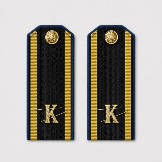 Погоны ФСБ курсантские К темно-синие 14 см картон металлические буквы К в комплекте