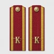 Погоны курсантские красные К 12 см картон металлические буквы К в комплекте