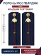 Погоны Росгвардии ФСВНГ на куртку 13,5см ПЛАСТИК звание Младший Лейтенант цвет темно-синий