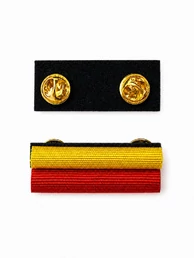 Планка форменная за ранения двойная цвет желтый и красный на пимсе с войлоком