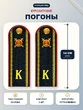 Погоны Полиции курсантские 14х5см ПЛАСТИК в сборе с фурнитурой