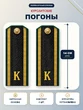 Погоны ПС ФСБ курсантские К темно-синие 14 см картон в сборе с фурнитурой
