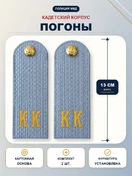 Погоны Полиции МВД кадетские Голубые КК 13 см картон в сборе с фурнитурой