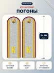 Погоны ФСИН курсантские К Серые 14 см картон в сборе с фурнитурой