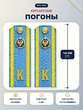 Погоны ФСБ, ФСО курсантские К голубые 14 см картон в сборе с фурнитурой