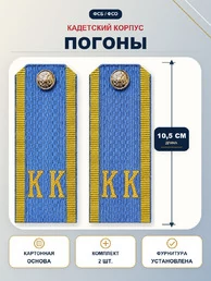 Погоны ФСБ,ФСО кадетские Голубые КК 10,5 см картон в сборе с фурнитурой