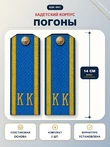 Погоны ВДВ, ВКС кадетские Голубые КК 14 см ПЛАСТИК в сборе с пуговицей