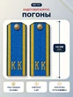 Погоны ВДВ, ВКС кадетские Голубые КК 14 см ПЛАСТИК в сборе с пуговицей