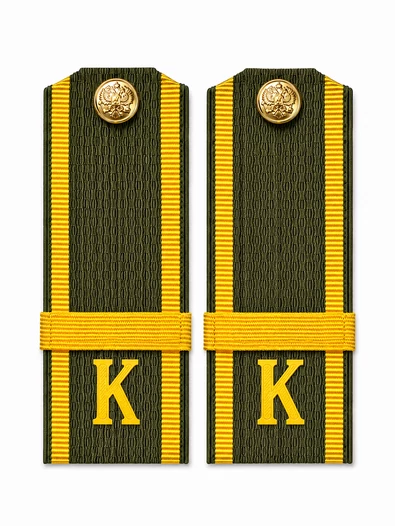 Погоны МО курсантские К галун 13,5х5см пластик цвет зеленый звание Ефрейтор укомплектованы пуговицей