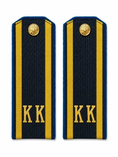 Погоны ФСБ, ФСО кадетские темно-синие КК 14 см картон в сборе с фурнитурой