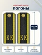 Погоны Кадетские КК 13,5см в сборе с фурнитурой ПЛАСТИК зеленые