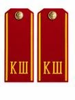 Погоны кадетские КШ, сукно (12 см) с фурнитурой цвет красный