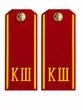 Погоны кадетские КШ, сукно (12 см) с фурнитурой цвет красный