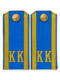 Погоны ВДВ, ВКС кадетские Голубые КК 10,5 см картон в сборе с пуговицей