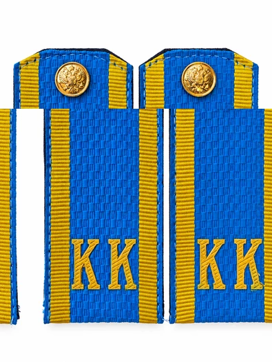 Погоны ВДВ, ВКС кадетские Голубые КК 10,5 см картон в сборе с пуговицей