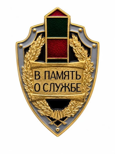 Значок Пограничные войска В память о службе, пограничный столб, щит