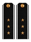Погоны ВМФ Старший Мичман картон цвет черный с белым кантом