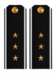Погоны ВМФ Старший Мичман картон цвет черный с белым кантом