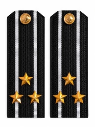 Погоны ВМФ Капитан 1 ранга картон цвет черный с белыми просветами