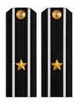 Погоны ВМФ Капитан 3 ранга картон цвет черный с белыми просветами