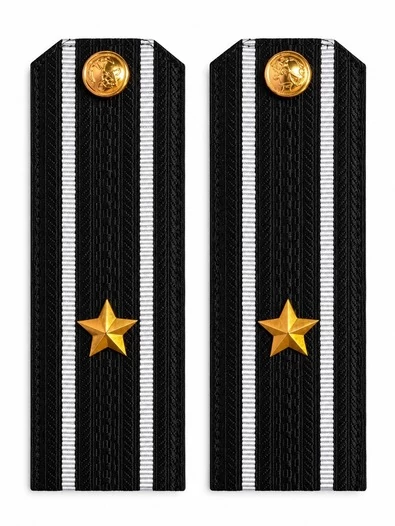Погоны ВМФ Капитан 3 ранга картон цвет черный с белыми просветами