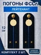 Погоны ФССП с фурнитурой звание Лейтенант картон 12см цвет темно-синий