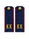 Погоны кадетские КК 12см КАРТОН в сборе с фурнитурой темно-синие с красным кантом