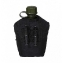 Армейская фляга (фляжка) пластиковая 1 литр в чехле с алюминиевым котелком цвет черный