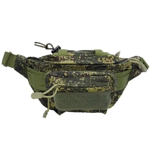 Сумка поясная CH-066 тактическая с MOLLE камуфляж цифра зеленая