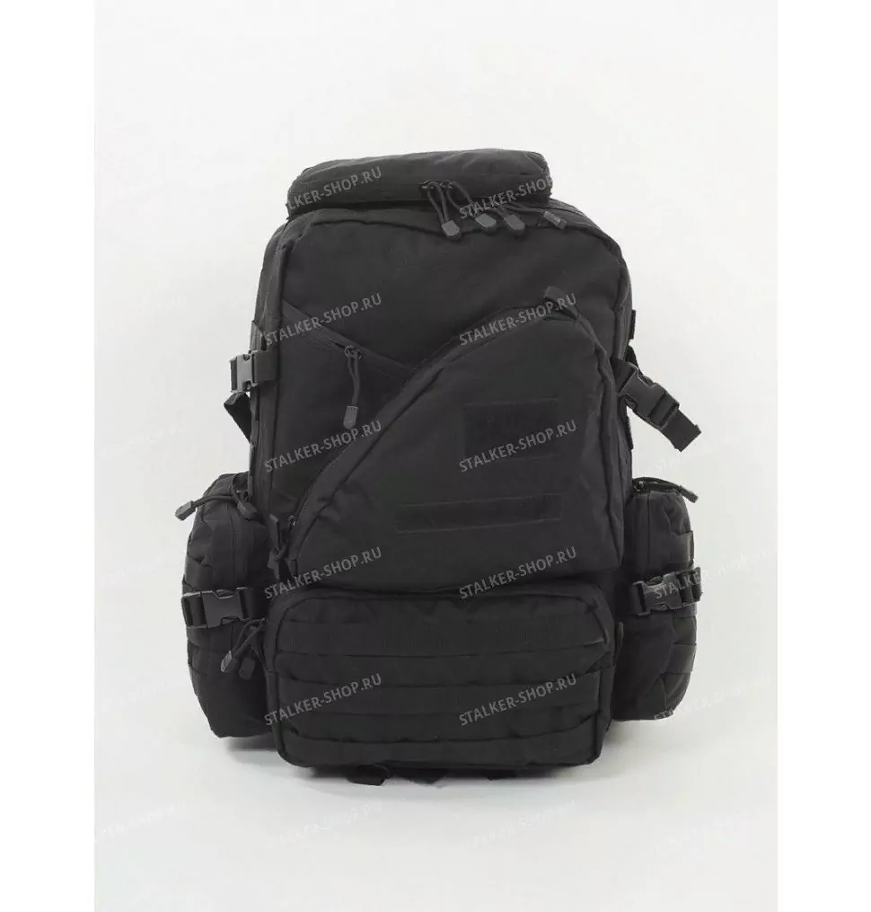 Рюкзак с косыми карманами спереди, black