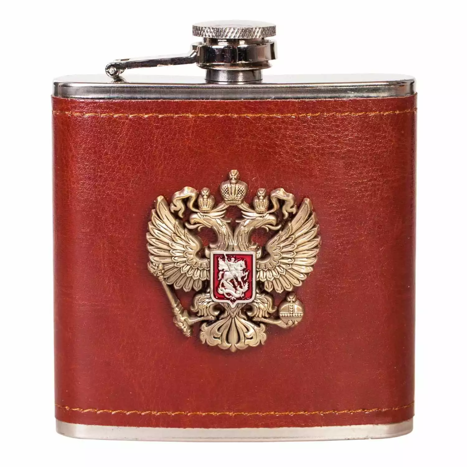 Патриотическая фляжка для спиртных напитков с гербом России