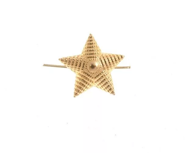 Звезда  13 мм золото рифленая