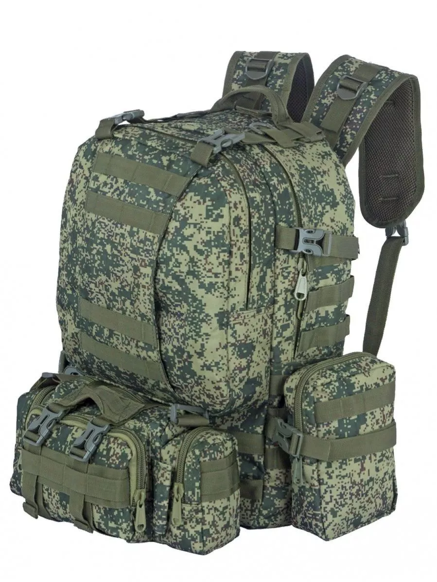 Рюкзак с подсумками тактический 40 л цвет камуфляж цифра