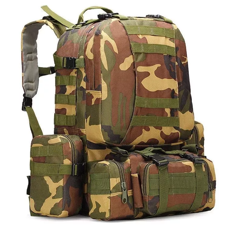 Рюкзак с подсумками тактический 40 л цвет камуфляж woodland