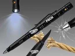 Ручка тактическая с фонариком "РВСН" цвет черный