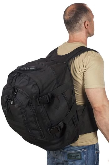Черный армейский рюкзак 3-Day Expandable Backpack 08002A Black (40-60 л)